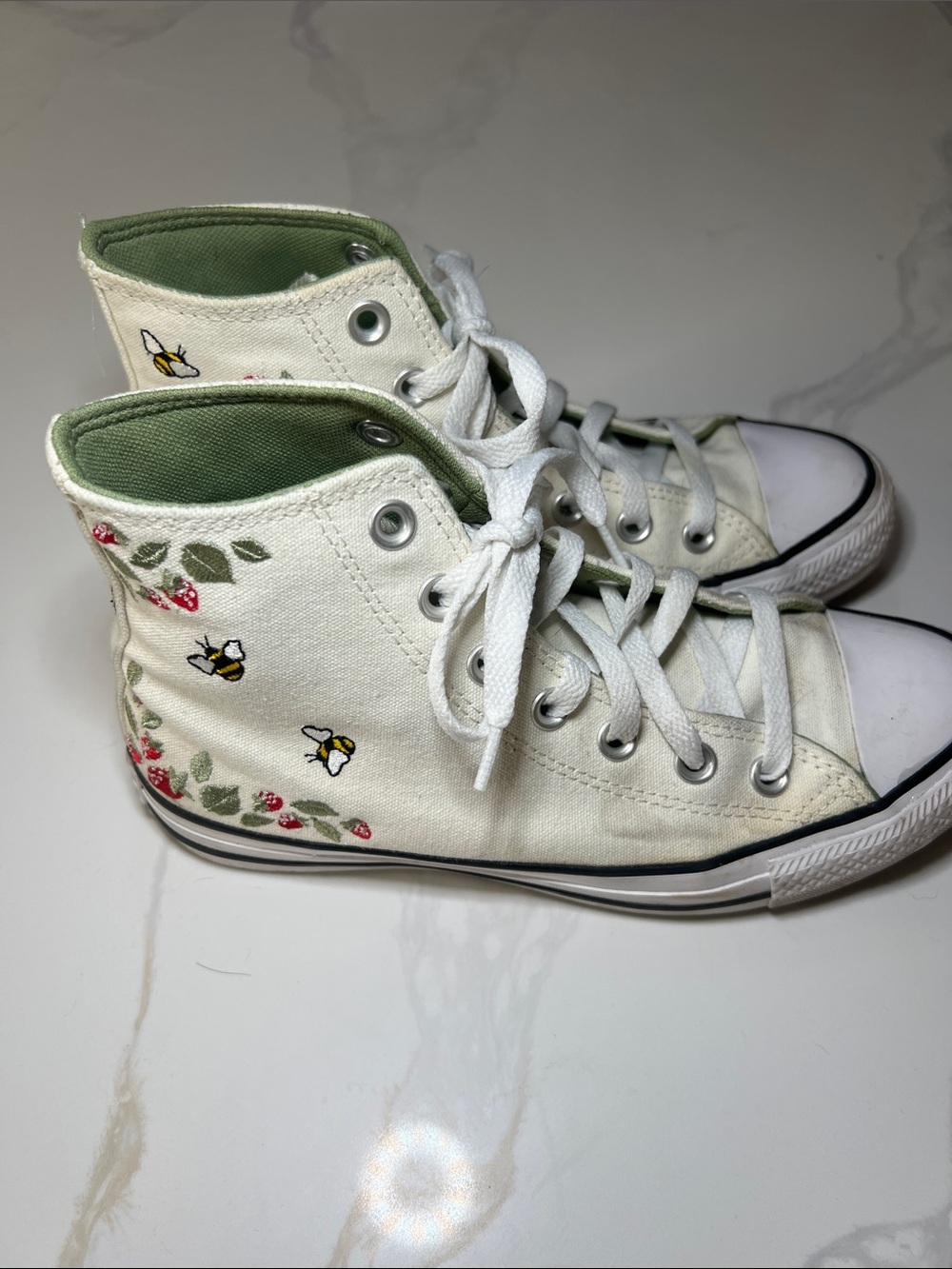 Converse High-Top “Berries & Bees” Sneakers - Cream - Picture 7 of 9